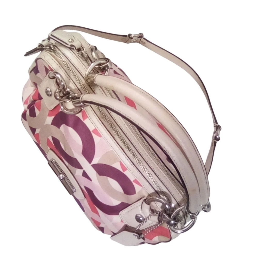 Coach Signature Scribble Print Crossbody Satchel – Multicolor Sateen & Leather